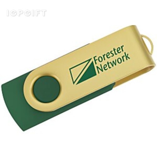 金色旋轉USB-C隨身碟 - 32GB
