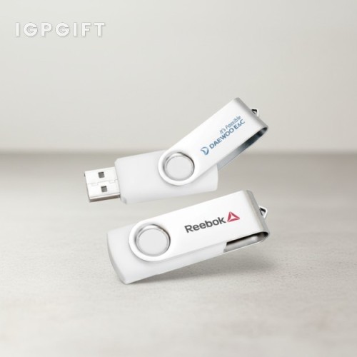 金屬旋轉橡膠包覆USB隨身碟 - 4GB