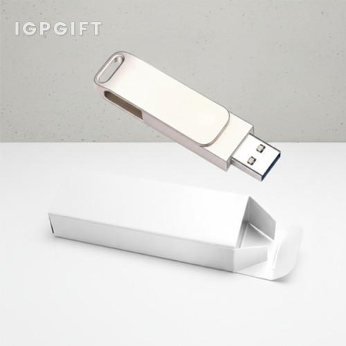 金屬旋轉銀色USB閃存驅動器 - 32GB