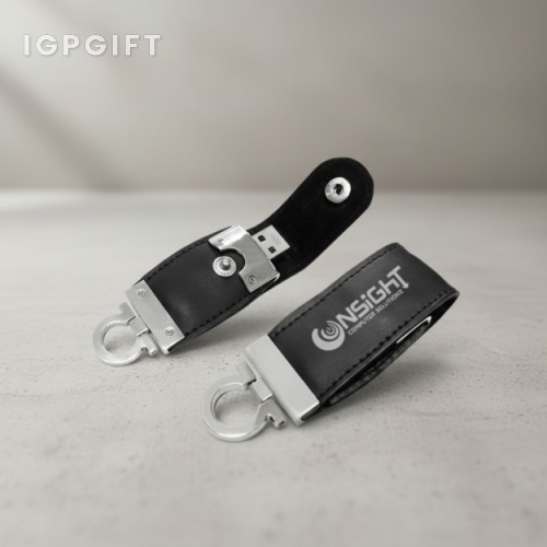 翻蓋皮革USB隨身碟 - 4GB
