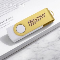 金色旋轉USB-C隨身碟 - 8GB