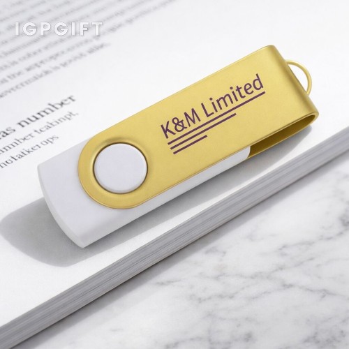 金色旋轉USB-C隨身碟 - 8GB