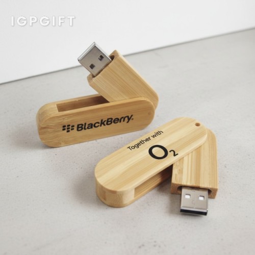 旋轉竹質USB閃存驅動器
