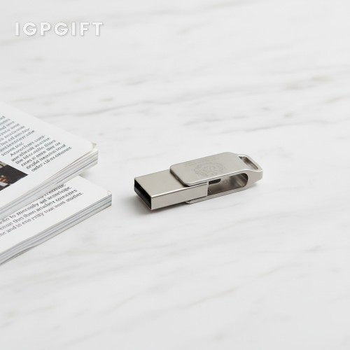 曲線旋轉 USB 2.0 OTG 微型USB隨身碟 - 8GB