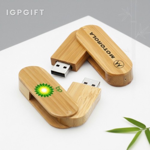 旋轉竹質USB閃存驅動器