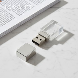 高端有機玻璃矩形USB隨身碟 - 8GB