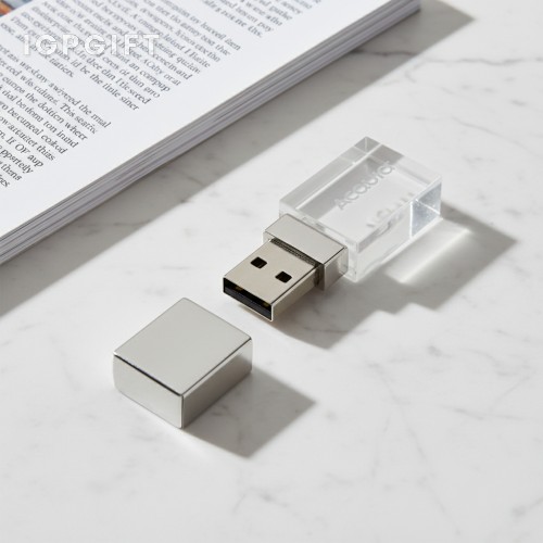 高端有機玻璃矩形USB隨身碟 - 8GB