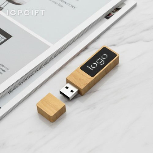 低調奢華發光木質USB