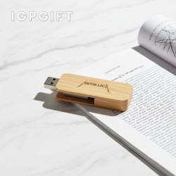 環保竹製矩形USB隨身碟 - 4GB