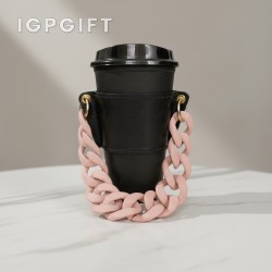 高檔皮革手提飲料袋