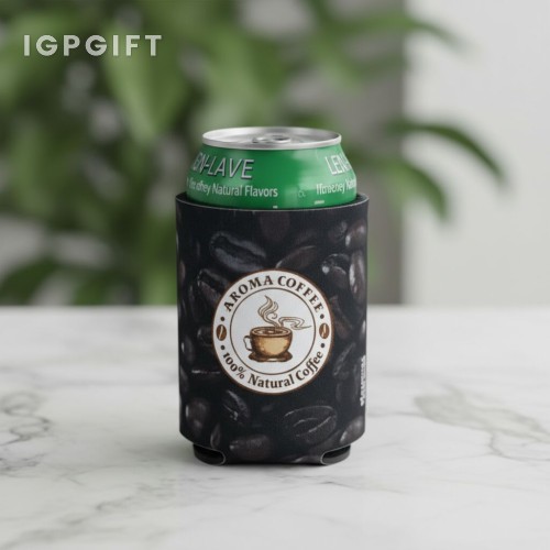 可摺疊咖啡豆印花飲料保溫杯套
