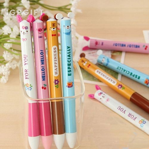 動物耳朵雙色原子筆
