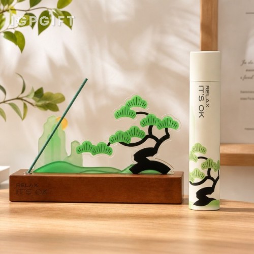 放青松山水主題線香香薰禮盒
