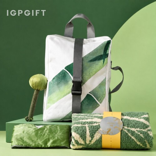 竹影清風中秋文創杜邦紙揹包養生禮品套裝