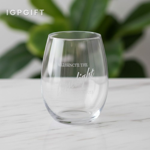 無腳白酒杯 - 15 oz - 深刻雕刻