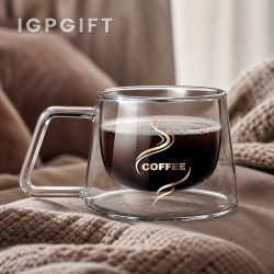 雙層透明咖啡杯