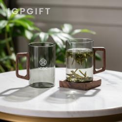 木把手500ml玻璃杯
