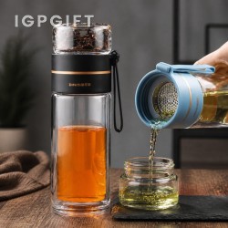 茶水分離雙層玻璃杯