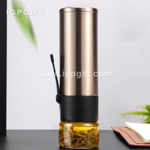 304不鏽鋼茶水分離保溫杯