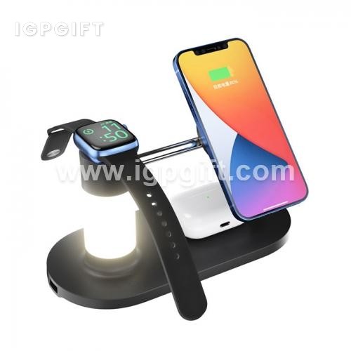 四合一多功能無線帶燈充電底座