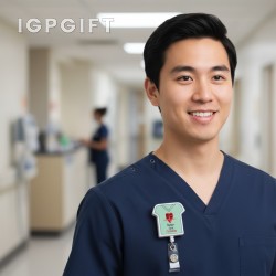 大號可伸縮身份識別證持有器 - T恤設計