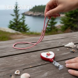 心形拉伸證件持有器配掛繩