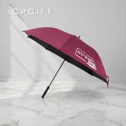 高品質自動開合黑色塗層高爾夫大雨傘
