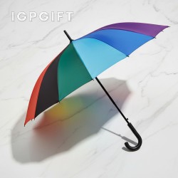 16骨彩虹色銀膠內層直傘