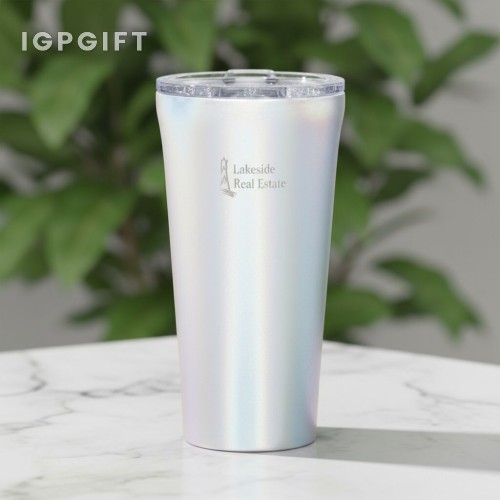 多功能真空保溫杯 - 16 盎司 - 彩虹漸變色 - 激光雕刻