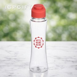 透明彎曲水瓶與翻蓋攜帶蓋 - 17盎司