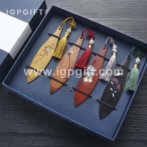 中國風簡約木質書籤紀念品