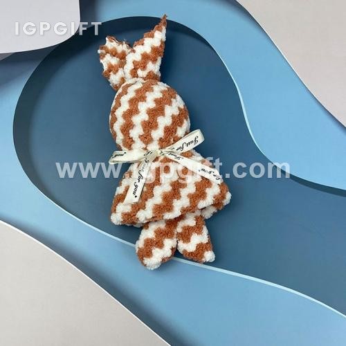 波浪條紋兔子造型毛巾
