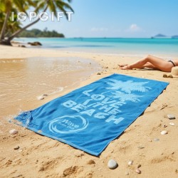 海灘風情印花毛巾