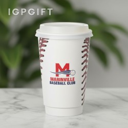 全彩棒球 insulated 紙杯 - 16 盎司