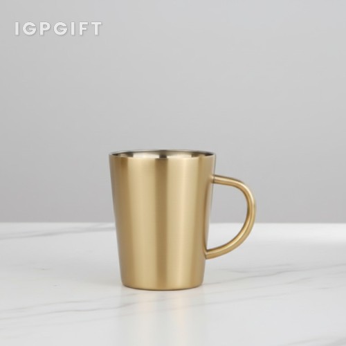 不鏽鋼雙層三色咖啡杯