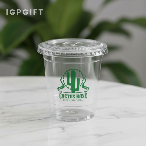 透明軟塑料杯（帶蓋） - 240毫升