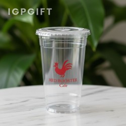透明軟塑膠杯帶蓋 - 24 盎司