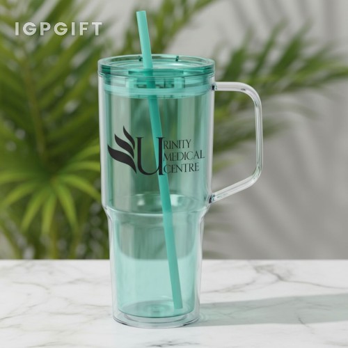 環保雙層大容量吸管杯