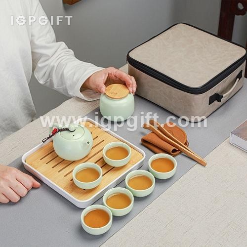 陶瓷收納旅行茶具套裝