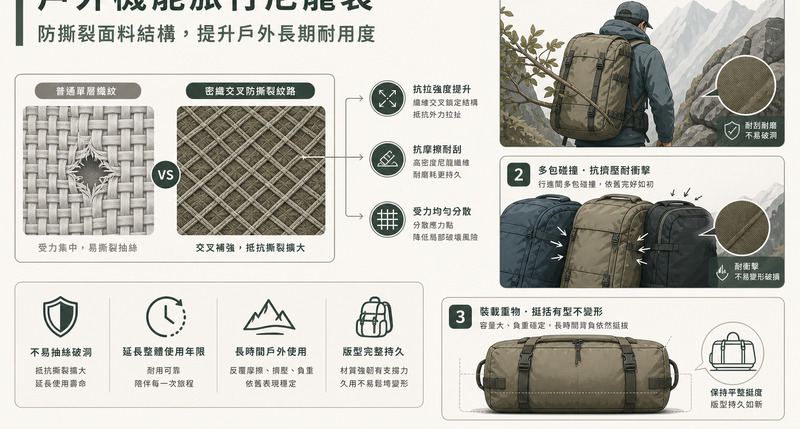 旅行尼龍袋戶外禮品選品，防水防撕裂面料解析