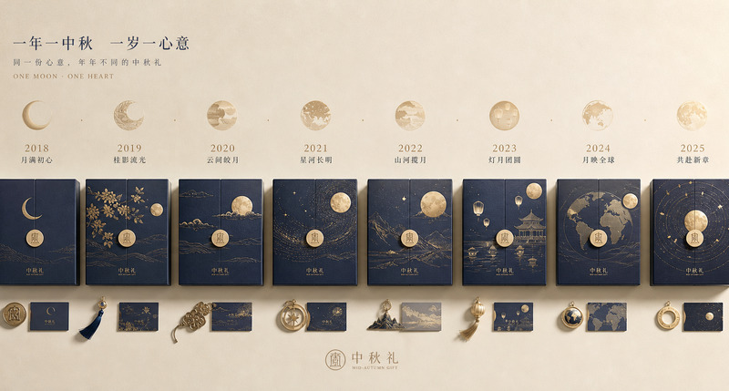 系列化中秋禮品設計,以年年可集養成用戶長期習慣