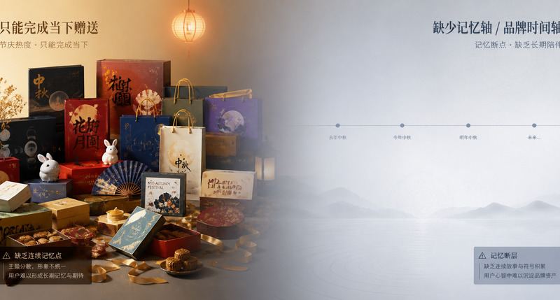系列化中秋禮品設計,以年年可集養成用戶長期習慣